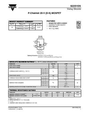 SI2351DS Datasheet PDF Vishay Semiconductors
