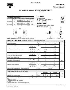 SI4599DY Datasheet PDF Vishay Semiconductors