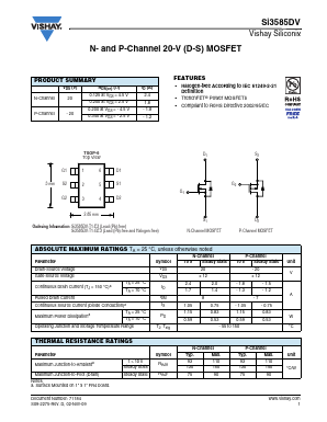SI3585DV-T1-E3 Datasheet PDF Vishay Semiconductors