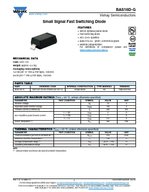 BAS16D-G3-08 Datasheet PDF Vishay Semiconductors