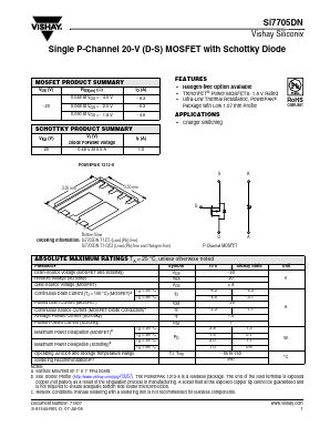 SI7705DN-T1-GE3 Datasheet PDF Vishay Semiconductors