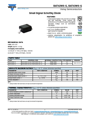 BAT42W-G3-18 Datasheet PDF Vishay Semiconductors