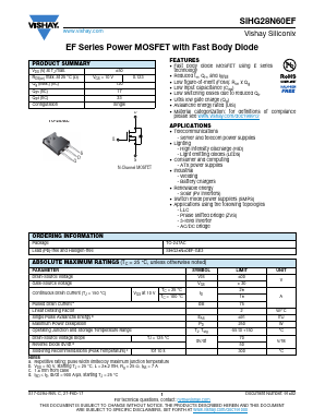 SIHG28N60EF-GE3 Datasheet PDF Vishay Semiconductors