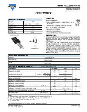 SIHFI510G Datasheet PDF Vishay Semiconductors