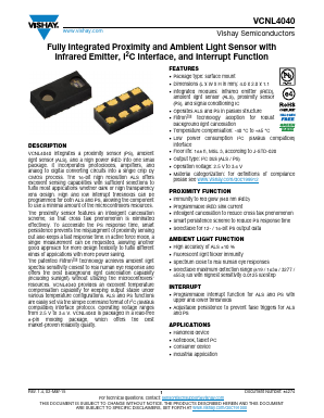 VCNL4040 Datasheet PDF Vishay Semiconductors