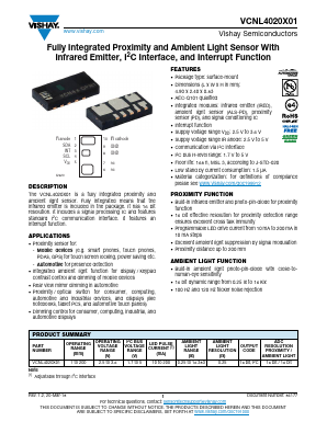 VCNL4020X01 Datasheet PDF Vishay Semiconductors
