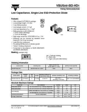 VBUS051BD-HD1-GS08 Datasheet PDF Vishay Semiconductors
