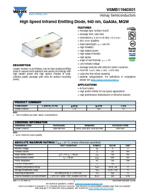 VSMB11940X01 Datasheet PDF Vishay Semiconductors