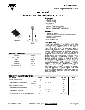 HFA16PA120CPBF Datasheet PDF Vishay Semiconductors