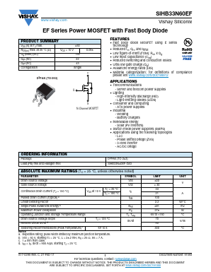 SIHB33N60EF Datasheet PDF Vishay Semiconductors