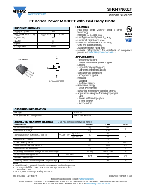 SIHG47N60EF Datasheet PDF Vishay Semiconductors