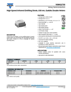 VSMG2700 Datasheet PDF Vishay Semiconductors