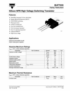 BUF725D Datasheet PDF Vishay Semiconductors