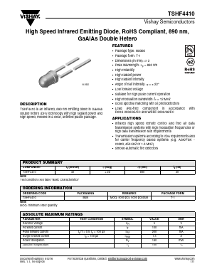 TSHF4410 Datasheet PDF Vishay Semiconductors