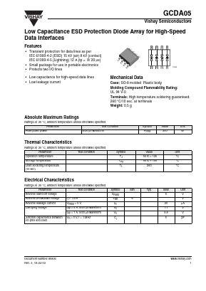 GCDA05 Datasheet PDF Vishay Semiconductors