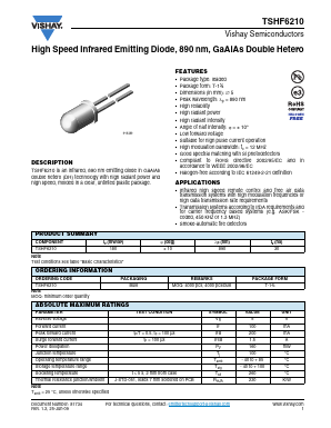 TSHF6210 Datasheet PDF Vishay Semiconductors