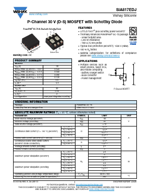 SIA817EDJ Datasheet PDF Vishay Semiconductors