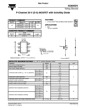 SI3805DV Datasheet PDF Vishay Semiconductors