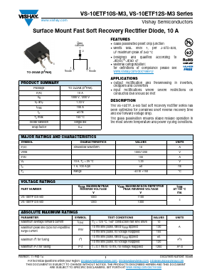 VS-10ETF10STRL-M3 Datasheet PDF Vishay Semiconductors