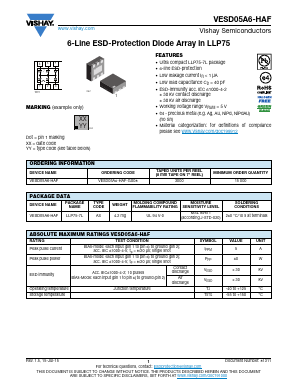 VESD05A6-HAF-GS08 Datasheet PDF Vishay Semiconductors