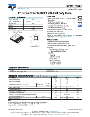 SIHH11N60EF-T1-GE3 Datasheet PDF Vishay Semiconductors