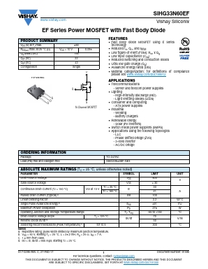 SIHG33N60EF-GE3 Datasheet PDF Vishay Semiconductors