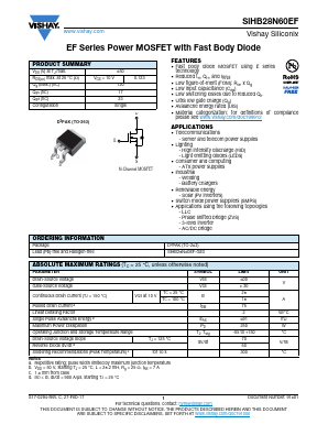 SIHB28N60EF Datasheet PDF Vishay Semiconductors