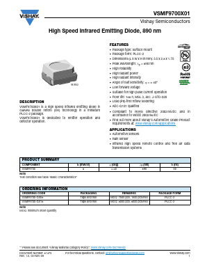 VSMF9700-GS18 Datasheet PDF Vishay Semiconductors