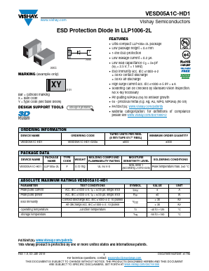 VESD05A1C-HD1-GS08 Datasheet PDF Vishay Semiconductors