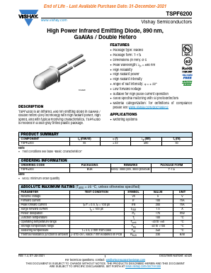 TSPF6200 Datasheet PDF Vishay Semiconductors