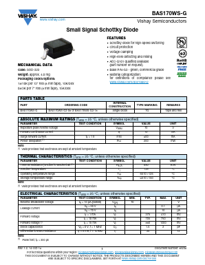 BAS170WS-G Datasheet PDF Vishay Semiconductors