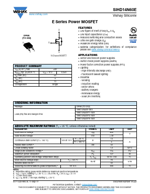 SIHD14N60E-GE3 Datasheet PDF Vishay Semiconductors