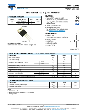 SUP70090E Datasheet PDF Vishay Semiconductors