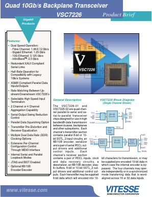 VSC7226-01 Datasheet PDF Vitesse Semiconductor