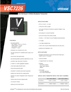 VSC7226-02 Datasheet PDF Vitesse Semiconductor