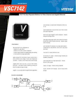 VSC7142 Datasheet PDF Vitesse Semiconductor