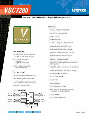 VSC7280 Datasheet PDF Vitesse Semiconductor