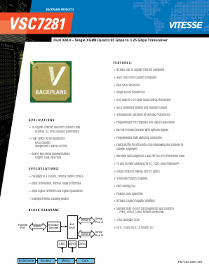 VSC7281 Datasheet PDF Vitesse Semiconductor