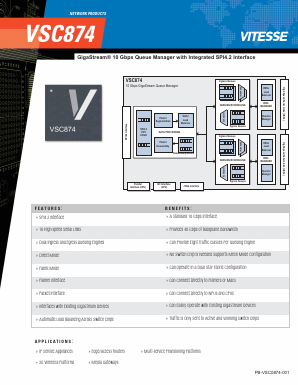 VSC874 Datasheet PDF Vitesse Semiconductor