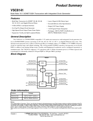 VSC8141 Datasheet PDF Vitesse Semiconductor