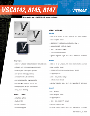 VSC8147 Datasheet PDF Vitesse Semiconductor