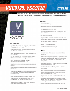 VSC9125 Datasheet PDF Vitesse Semiconductor