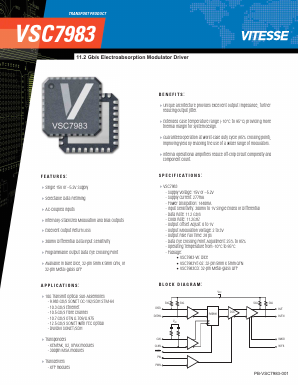 VSC7983 Datasheet PDF Vitesse Semiconductor