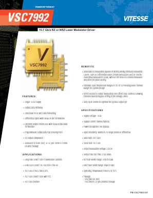 VSC7992FX Datasheet PDF Vitesse Semiconductor