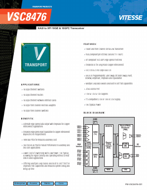 VSC8476 Datasheet PDF Vitesse Semiconductor