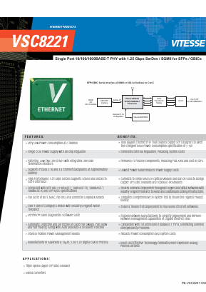 VSC8221 Datasheet PDF Vitesse Semiconductor