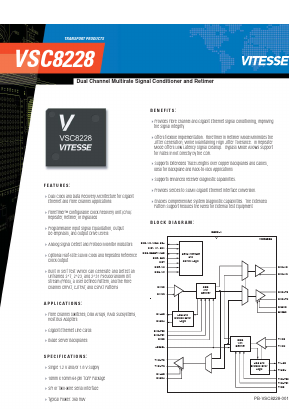 VSC8228 Datasheet PDF Vitesse Semiconductor