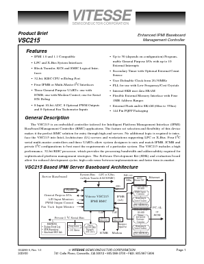 VSC215 Datasheet PDF Vitesse Semiconductor