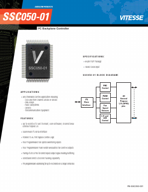 SSC050-01 Datasheet PDF Vitesse Semiconductor