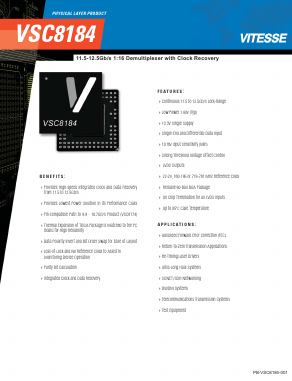 VSC8184 Datasheet PDF Vitesse Semiconductor